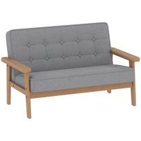 Vaikiška fotelio sofa, 77x42x48 cm, pilka, medinis rėmas