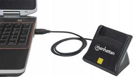 Manhattan USB 2.0 Smart Card/SIM Card Reader with Stand