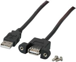 EFB USB 2.0 Extension A-A, St. Socket, 0.5m, sw, Classic