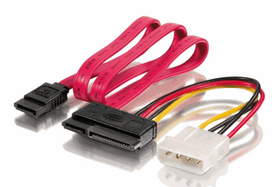 Equip SATA power cable 7-pin/15-pin/5.25 0.50m black polybag