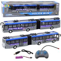 Rc autobusas Lean Toys Poloice 22929, 1:32, mėlyna sp./pilka sp.