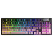Furycube IP98 Mechanical Feel membraninė žaidimų klaviatūra, 98 klavišai, RGB, juoda–rožinė