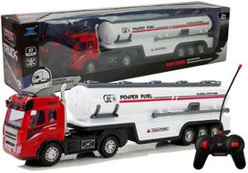 Rc sunkvežimis Lean Toys Power Fuel, balta sp./raudona sp.