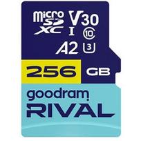 GOODRAM RIVAL M2AA GGSM2AA-2560R12, 256GB, MicroSDXC, 170MB/s, 120MB/s, V30, U3, UHS-I, A2, 1vnt, SD adapteris