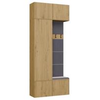 Top E Shop drabužių spinta HAGA II 1SZ1W M-MP-G-HAG-II/1Sz1W-ART, 1000mm, 350mm, 2380mm, 5 durys, vyriai, TIP-ON, Artisan oak