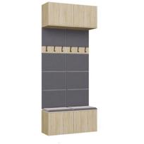 Top E Shop drabužių spinta HAGA II 2W M-MP-G-HAG-II/2W-SON, 1000x350x2380 mm, 4 durys, TIP-ON, Sonoma ąžuolas