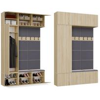 Top E Shop drabužių spinta HAGA III 1SZ2W M-MP-G-HAG-III/1Sz2W-SON, 1500x350x2380 mm, sonomos ąžuolas, 7 durys, TIP-ON