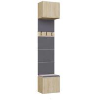 Top E Shop Drabužių spinta HAGA 1SZ M-MP-G-HAG-1W-SON, 500mm, 350mm, 2380mm, 16mm, 2 durys, 2 lentynos, 3 kabliukai