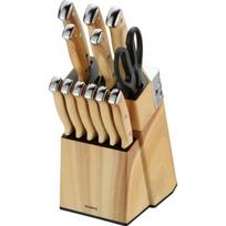 Klausberg Virtuvinių peilių rinkinys KB-9038, 13 vnt., 88-203 mm, mediena, nerūdijantis plienas, su stovu, žirklės
