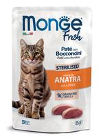 M01107 Monge Fresh - Pouches Cat Sterilised Duck 85g (pak28), 1 vnt.