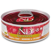F02154 FARMINA N&D QUINOA - CAT Wet Herring&Coconut ADULT 80 g (pak.24), 1 vnt.