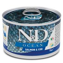 F02222 FARMINA N&D OCEAN - DOG Wet Salmon&Cod ADULT MINI 140 g (pak.6), 1 vnt.