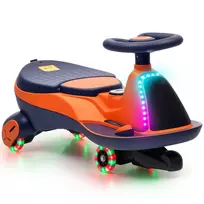 Vaikiškas elektrinis automobilis 12 V, 2 viename, su ličio akumuliatoriumi, 2 varikliais, RGB apšvietimu, pedalu, muzika ir 360° vairavimu