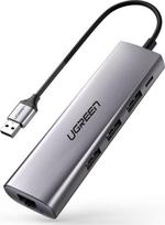 UGREEN CM266 adapteris yra 5in1 USB 3x USB 3.0 micro USB RJ45