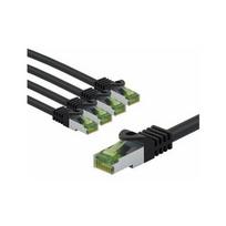 Goobay Kabel krosowy CAT 8.1 z certyfikatem GHMT, S/FTP (PiMF), 2 m, Black, zestaw 5 - Długość kabla 2 m (RB69791) | RB69791 | 4040849697913
