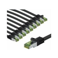 Goobay Kabel krosowy CAT 8.1 z certyfikatem GHMT, S/FTP (PiMF), 5 m, Black, zestaw 10 - Długość kabla 5 m (RB69799) | RB69799 | 4040849697999