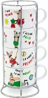Bialetti L''Omino Italiano, rinkinys, įvairiaspalvis, keramika, kapučino, 4 vnt., dėžutė