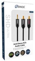 Sinox Beslag Sinox SHD mini jack į phono kabelis. 0,75 m. Juodas, 3,5 mm, vyriškas, 2 x RCA, vyriškas, 0,8 m, juodas
