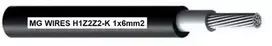 Fotovoltinis kabelis // MG Wires // 1x6mm2, 0,6/1kV juodas H1Z2Z2-K-6mm2 BK, pakuotė 100m