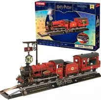 Puremind Harry Potter Sulankstomas medinis traukinio modelis Hogvartso ekspresas su šviesa ir garsu, 3D dėlionė "pasidaryk pats"