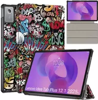 Strado-Tech planšetinio kompiuterio dėklas Lenovo Idea Tab Plus 12.1 2025 - apsauginis su stovu, prieiga prie portų ir mygtukų
