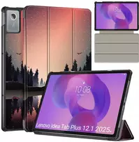 Strado-Tech planšetinio kompiuterio dėklas Lenovo Idea Tab Plus 12.1 2025 - apsauginis su stovu, prieiga prie portų ir mygtukų