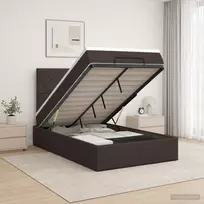 Otmana lova su matracsu ir LED Tamsiai rudas 120 x 200 cm