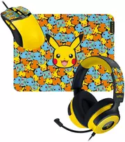 Razer žaidimų rinkinys – Kraken Kitty VX4 ausinės, Gigantus V2 pelės kilimėlis ir Cobra žaidimų pelė – Pokémon Kanto Starters leidimas