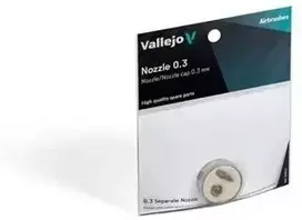 Vallejo : Oro purkštukas - 0,3 keičiamas purkštukas / purkštuko dangtelis (Innovator, Profinish ir EasyAir) (2030786)