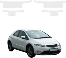 GrizzGlass bespalvė techninė danga HeavyDuty Clear slenksčiams, skirtiems Honda Civic 8 Hatchback 5D (2009-2011) [4w1] (GRZ21078)