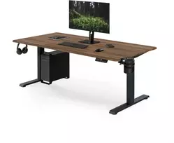 Ergonomiškas elektrinis aukštį reguliuojantis biurko antracito/riešuto spalvos, 1600x800 mm: ARIA (5907367517552) Jan Nowak