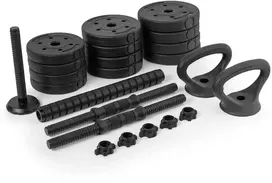 Spokey Svorių rinkinys 4in1 (štanga, hanteliai, kettlebell, atsispaudimų laikikliai) PONDUS SET 20 kg (Svorių rinkinys 4in1 (štanga, hanteliai, kettlebell, atsispaudimų laikikliai) Spokey PONDUS SET 20 kg)