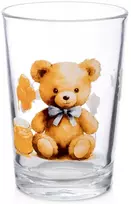 Stiklinė su meškiuko motyvu, 200 ml, skaidri, 7 × 7 × 10 cm