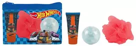 EP Line Fragrances For Children Dětské parfémy Hot Wheels Dárková saada Sprchový gel 35 ml, bomba do koupele, mycí houba a kosmetická taška