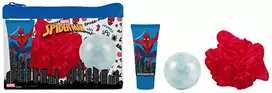 EP Line Kvapai vaikams Dětské parfémy Spiderman Dovanų rinkinys Dušo gelis 35 ml, vonios bomba, plovimo kempinė ir kosmetinė