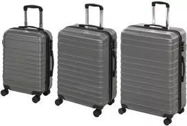 Lagaminų rinkinys su TSA spyna ir dvigubais 360° ratukais, tamsiai pilkas, 49 × 35 × 23 / 60 × 42 × 26 / 69 × 49 × 29 cm, 3 vnt.