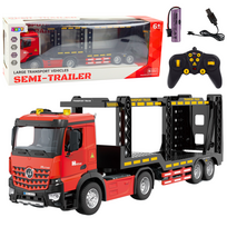 Rc sunkvežimis Lean Toys Large Transport Semi Trailer, juoda sp./raudona sp.