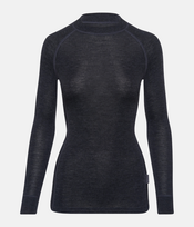 Termo marškinėliai Thermowave mot. Merino Active warm ilgom rankovėm juodi melanžiniai