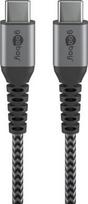 Goobay | USB-C  to USB-C  Textile Cable with Metal Plugs | 49302 | USB-C to USB-C USB-C male 49302 | 4040849493027