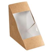 Dėžutės sumuštiniams KRAFT 12,5x7,5x12,5 cm Su langeliu