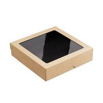 Dėžutės 1500 ml 20x20x4.8 cm su dangteliu Juodos