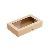 Dėžutės 1000 ml 12x20x4cm su dangteliu Rudos 25 vnt.