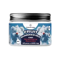 Canntropy braškių CBD guminukai – 1000 mg CBD, 10 vnt. × 100 mg, 20 g