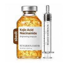 Sungboon Editor – Kojic Acid Niacinamide Brightening Ampoule, 40 ml – veido serumas, padedantis suvienodinti odos atspalvį