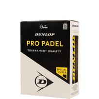 Dunlop Pro Padel padelio kamuoliukų rinkinys, 6 vnt., 2 pakuotės po 3 vnt., geltoni, patvirtinti FIP