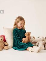 Sinsay - Veliūrinė suknelė su raukiniais - tamsiai žalia
