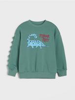 Sinsay - Crewneck džemperis su dinozauro raštu - plieninė žalia