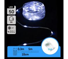 Aigostar - LED Kalėdinė girlianda 50xLED/3xAA 5,3m šaltai balta