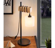 BRILAGI - Stalo lempa WOOD GLASS 1xE27/40W/230V ruda/juoda/balta