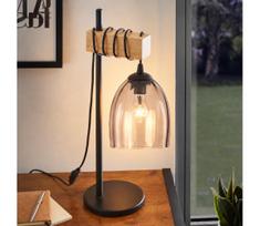BRILAGI - Stalinis šviestuvas WOOD GLASS 1xE27/40W/230V ruda/juoda/dūminė smėlinė